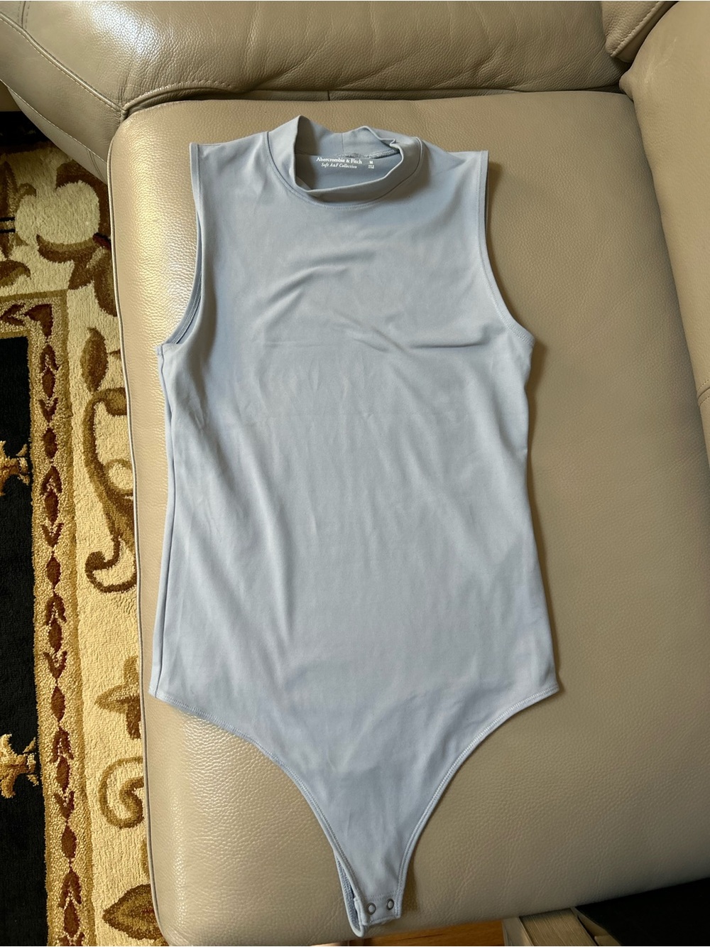 Abercrombie and Fitch Sleeveless Light Gray/Blue Bodysuit
